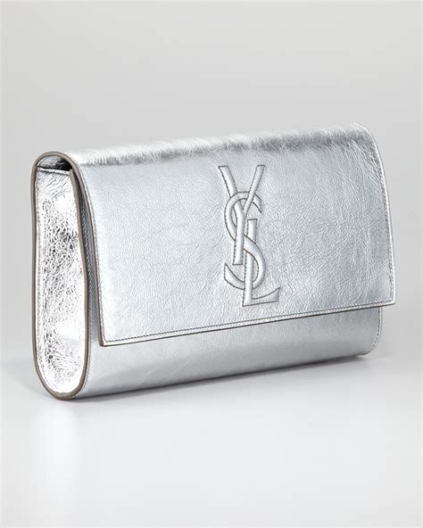 ysl silver clutch replica|white YSL clutch price.